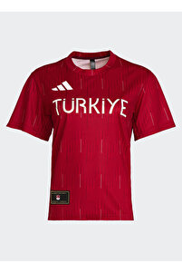 &team tシャツ adidas Team Türkiye 100. Yıl Kadın Kırmızı Tişört (JG5698