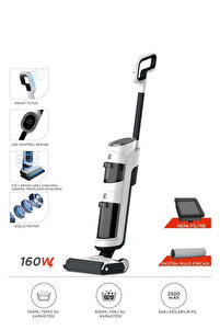 TECHNOMEN Şarjlı Islak Kuru Dikey Süpürge ve Yüzey Temizleyici Mop