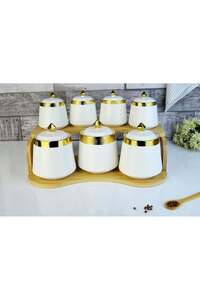 Paçi Baharat Seti Taliya 7 Li Bambu Stand Gold POR-101689 - Fiyatı