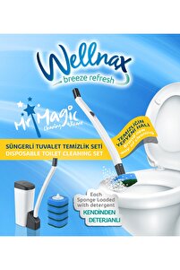Wellnax breeze refresh Tuvalet Temizlik Seti, 10 adet yedek sünger