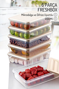 Nandy Home 6 Adet 1200Ml. Freshbox Saklama Kabı Seti - Mikrodalga