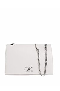 Calvin Klein CK RE-LOCK MEDIUM CHAIN Kadın Beyaz Çanta LV04F3104G