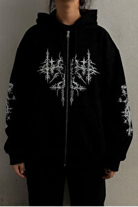 90's “万国旗タグ”鬼フェード“hoodie sweat Gofeel Inferno Tribal Desenli Fermuarlı Hoodie - Fiyatı, Yorumları