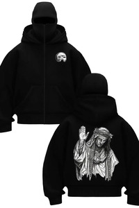 Gofeel King Baldwin Siyah Kar Maskeli Oversize Unisex Hırka