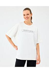 Skechers W Heavy Fabric T-Shirt Kadın Beyaz Tshirt S2520182-2325