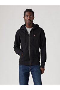 Levi's Core Zip Up Erkek Fermuarlı Kapüşonlu Siyah Sweatshirt