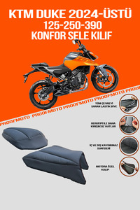 PROOFMOTO KTM DUKE 125, 250, 390 (2024 - ÜSTÜ) Konfor Sele Kılıf