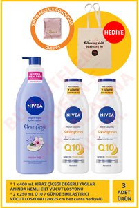 NIVEA Kiraz Çiçeği & Q10 Sıkılaştırıcı Vücut Losyonu Seti (3'lü +
