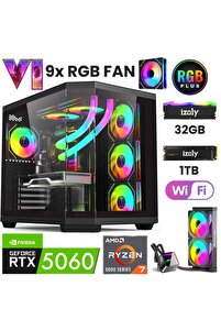IZOLY T52 Ryzen 7 5700X 32GB 1TB M.2 NVME RTX 5060 8GB 240MM Sıvı