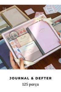 Vox Art Vintage Journal Defter Hediye Seti, 125 Parça Scrapbook