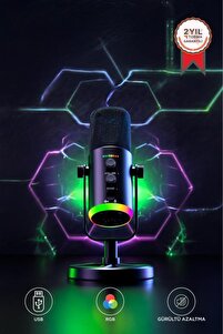 Torima Mikrofon Podcast Vokal Kaydı Oyun USB XLR Çift Çıkışlı