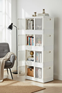 Vienev Çok Amaçlı Istiflenebilir Katlanır 4'lü Beyaz Düzenleyici