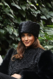 Mağazam Online Women's Winter Kalpak Hat Soft Textured Plush Faux