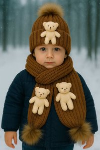 صورة المنتج ذات الصلة ues أطقم شالات، وقبعات صغيرة، وقفازات