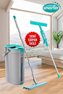 SMARTER Süper İkili Aqua Jet + Glasy Cam Temizlik Sistemi Seti Mop
