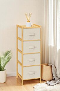Digithome Bambu 4 Çekmeceli Dolap Organizer Çok Amaçlı Düzenleyici