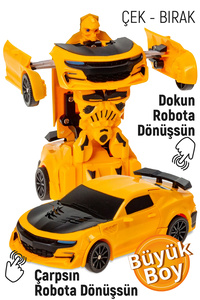 Smartfox Robota Dönüşen Çek Bırak Yarış Oyuncak Araba Bumblebee