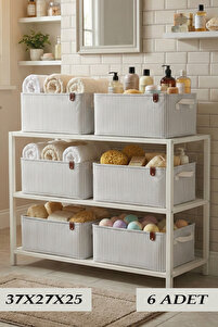 PH Prendi Home 6`lı Gri Çizgili Çok Amaçlı Dolap Içi Oyuncak