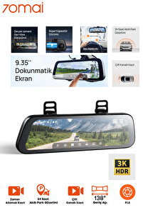 70MAİ Rearview Dash Cam S500 Set Araç Kamerası 2024 - Fiyatı