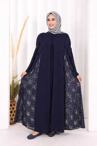 Bym Fashion Dantel Abaya 7884 Lacivert - Fiyatı, Yorumları