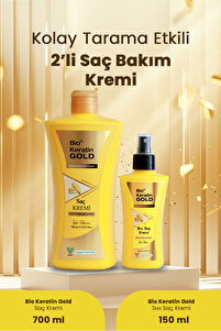 Bio Keratin Gold Kolay Tarama Etkili Saç Kremi 700ml + Sıvı Saç