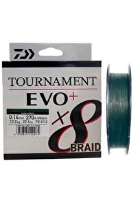 DAIWA Tournament EVO+ 270m 0.14mm 8X Dark Green İp Misina - Fiyatı