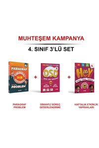 Artıbir Yayınları 4.sınıf 3'lü Muhteşem Set(4-paragraf Problem+4
