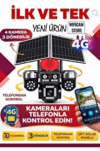 WİFİCAM Avenir S446 4 Kameralı 3ü Motorlu 4G Solar Kamera Hieasy