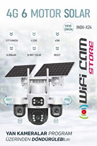 WİFİCAM İnox X24 6 motorlu 4 Kameralı 4G solar Kamera AOV 7/24