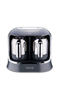 KORKMAZ Kahvekolik Twin Cosmica Krom Kahve Makinesi A861-09