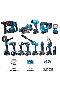 Dawreek 13'li Set Darbeli Akülü Vidalama 350 nm Tork ve 4 Akü ile