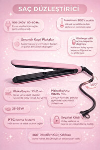 Evo Powder Pink Lady Saç Düzleştirici - PTC System - 360 Kablo