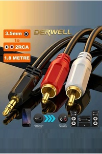 Derwell 1.8 Metre 1.8mt Stereo Lale Kablo Ses Sistemi Kablosu Aux
