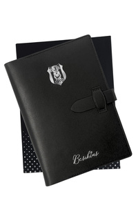 Beşiktaş Lisanslı Deri Kaplama 96 Yapraklı 13x21cm Ölçülü 6