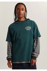 Vans WORLD TOUR LOOSE SS TEE Erkek Koyu Yeşil T-Shirt - VN000VY8