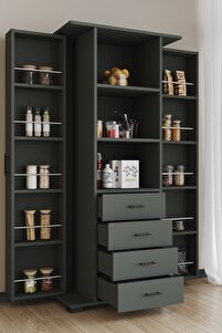 Aeka AE-2204 Avrasya Çok Amaçlı 2 Kapaklı Raflı Çekmeceli Kiler