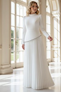 Plus Size Hijab Engagement Dresses SUBU TASARIM Hijab Wedding Engagement  Chiffon Pleated Plus Size