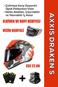 Axxis Draken S Trooper E5 / Mat Kırmızı Full Face Motosiklet Kaskı