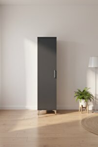 Dienni Hyperion Dolap 4 Raflı Tek Kapaklı 44x44x182 Antrasit