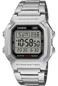 Casio W-800HD-1AVDF Gümüş Çelik Kordon 10 Yıl Pilli Dijital Erkek