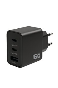 Redline 65W GAN Hızlı Şarj Adaptörü | 2XType-C + USB-A Çıkış | PD