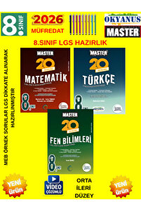 Okyanus Yayınları 2026 8.Sınıf MASTER Matematik 20-Türkçe 20-Fen