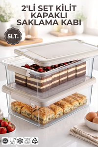 Nandy Home 2'li Set 5Lt. Decobox Çok Amaçlı Saklama Kabı - Piknik