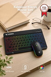Torima Kablosuz Klavye Mouse Seti Rgb Işıklı Şarj Edilebilir TMK09