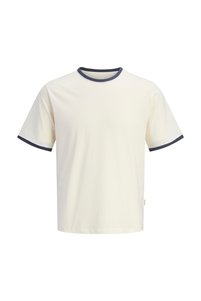 Jack & Jones Cotedazur Ringer Erkek Krem Tişört (12296175-ANW