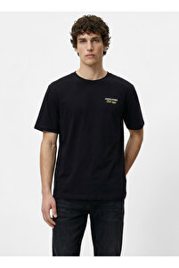 Jack & Jones Siyah Erkek Regular Fit Logo Baskılı T-Shirt 12306235