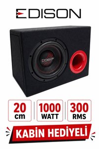 Edison 20 CM KABİNLİ SUBWOOFER BAS 1000 WATT 300 RMS POWER MAXİMUM