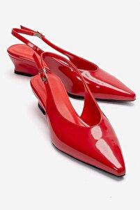 luvishoes ROSELLA Kırmızı Rugan Mini Dolgu Kadın Topuklu Ayakkabı
