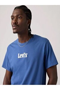 Levi's Erkek Bisiklet Yaka Kısa Kollu Mavi T-Shirt - A20820362