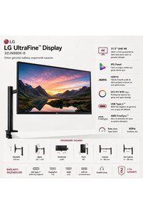 LG UltraFine Display 32UN880K-B 31.5'' 60Hz 5ms IPS UHD 4K Pivot